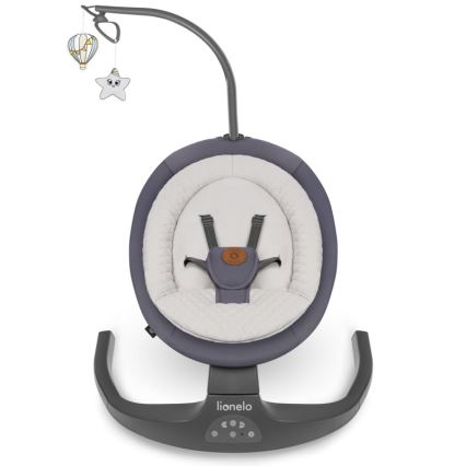 Lionelo - Dětské houpátko s melodií RALF 4xAA Grey Graphite + dálkové ovládání