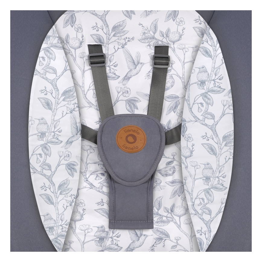 Lionelo - Dětské houpátko s melodií RALF 4xAA Grey White + dálkové ovládání