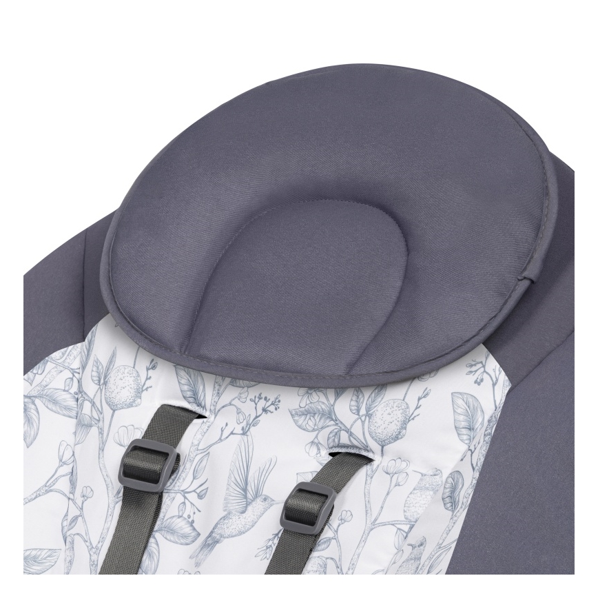Lionelo - Dětské houpátko s melodií RALF 4xAA Grey White + dálkové ovládání