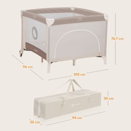 Lionelo - Hrací ohrádka BONNIE Beige Sand