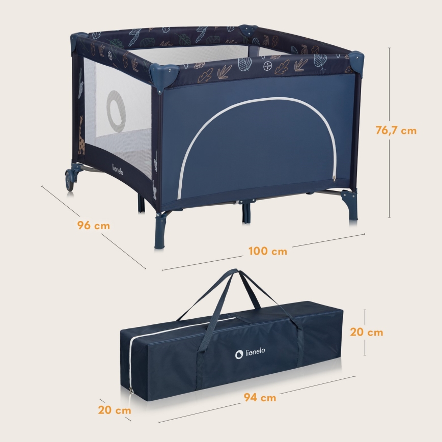 Lionelo - Hrací ohrádka BONNIE Blue Navy