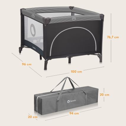 Lionelo - Hrací ohrádka BONNIE Grey Scandi