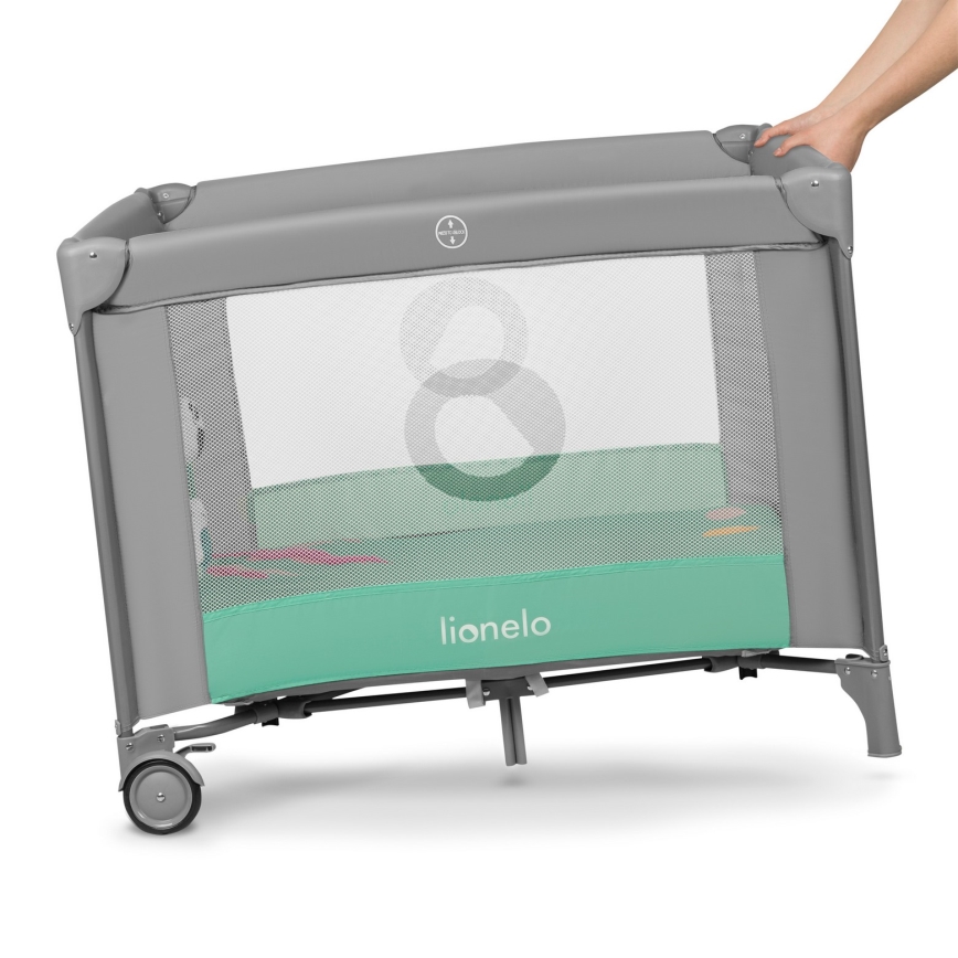 Lionelo - Hrací ohrádka MILLE Grey Green
