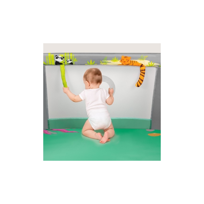 Lionelo - Hrací ohrádka MILLE PLUS Grey Green