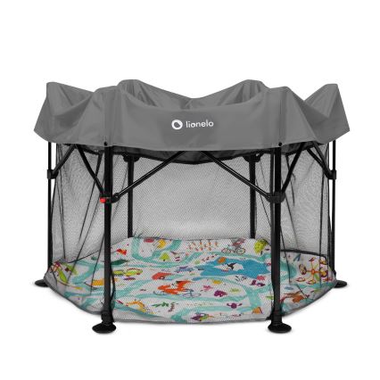 Lionelo - Hrací ohrádka ROEL Grey Multicolor