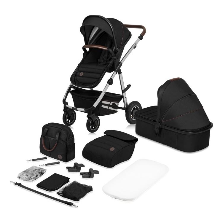 Lionelo - Kombinovaný kočárek 2v1 AMBER Black Silver