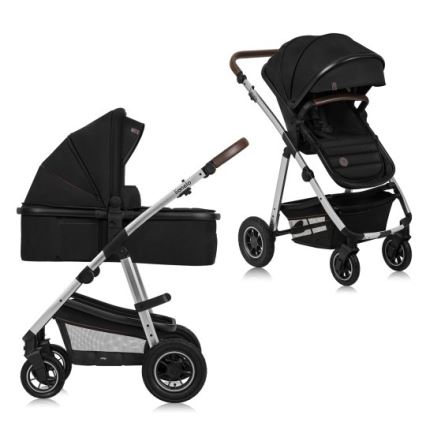 Lionelo - Kombinovaný kočárek 2v1 AMBER Black Silver