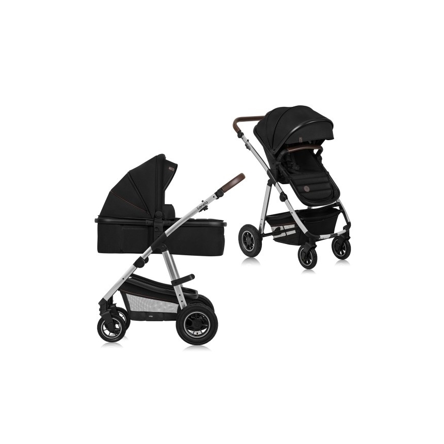 Lionelo - Kombinovaný kočárek 2v1 AMBER Black Silver
