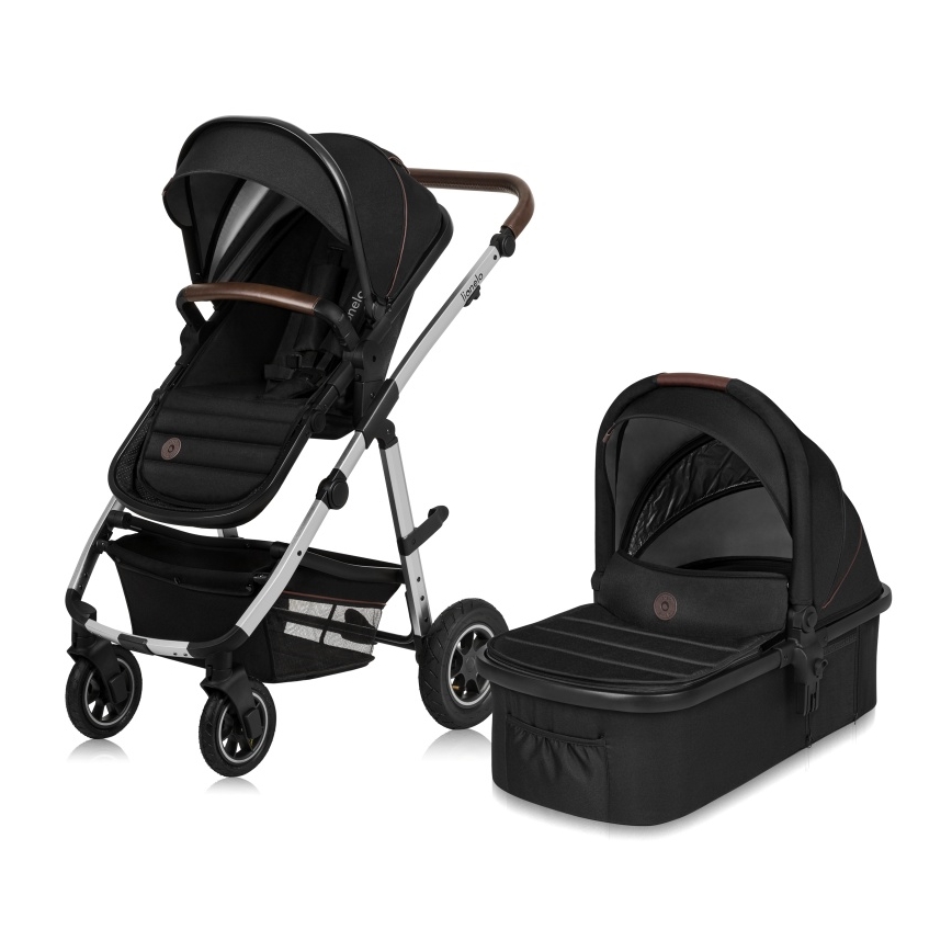 Lionelo - Kombinovaný kočárek 2v1 AMBER Black Silver