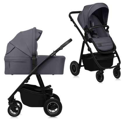 Lionelo - Kombinovaný kočárek 2v1 AMBER PLUS Grey Graphite