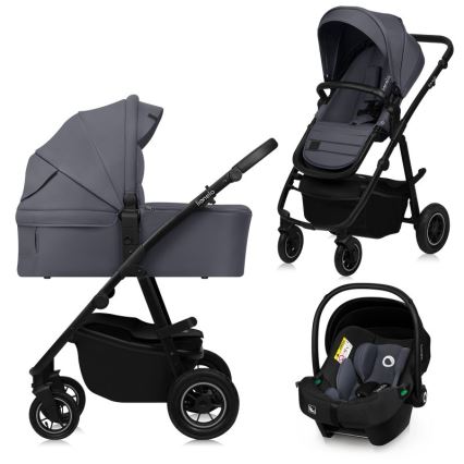 Lionelo - Kombinovaný kočárek 3v1 AMBER PLUS grey Graphite
