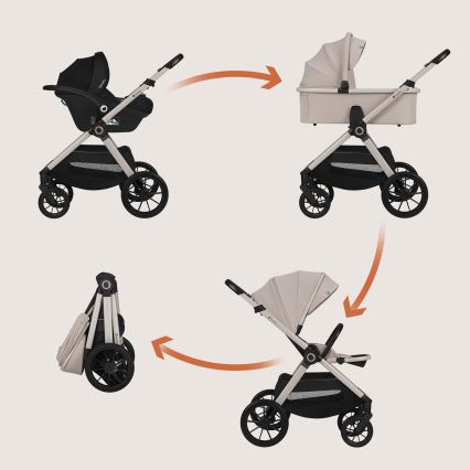 Lionelo - Kombinovaný kočárek 3v1 LAYLA Beige Sand