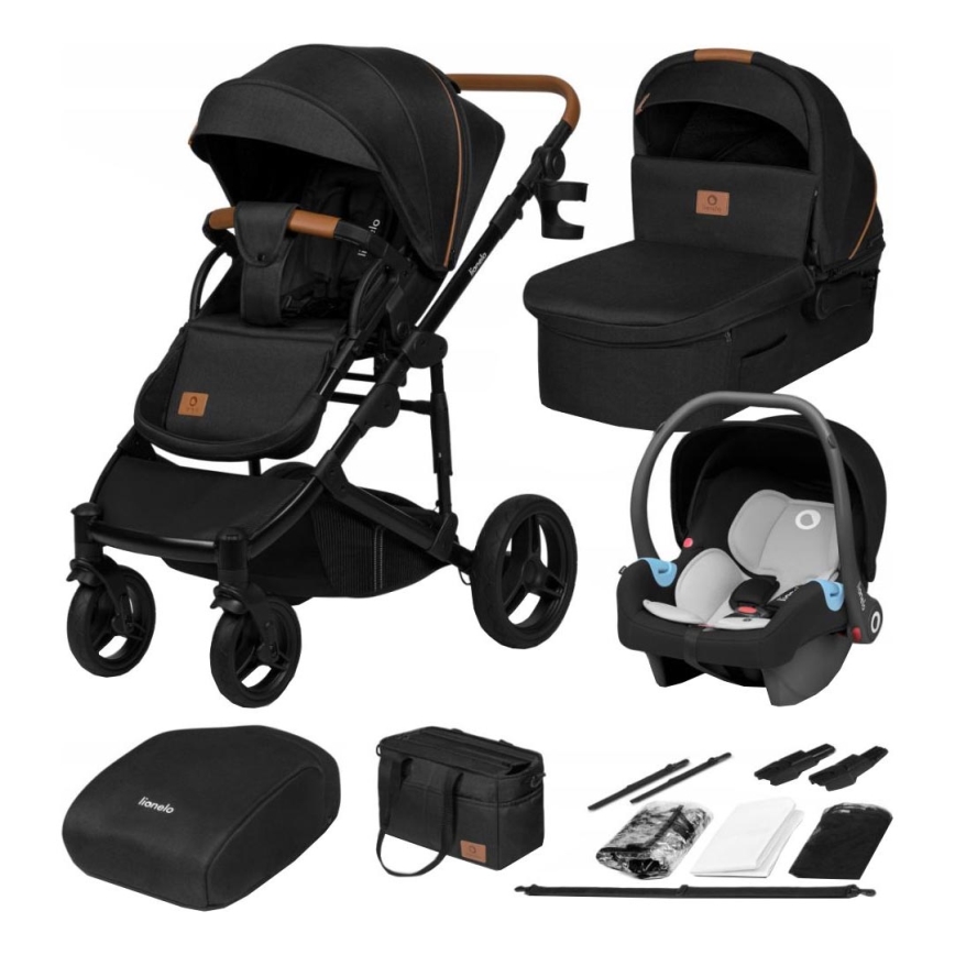 Lionelo - Kombinovaný kočárek 3v1 MARI TOUR Black Onyx