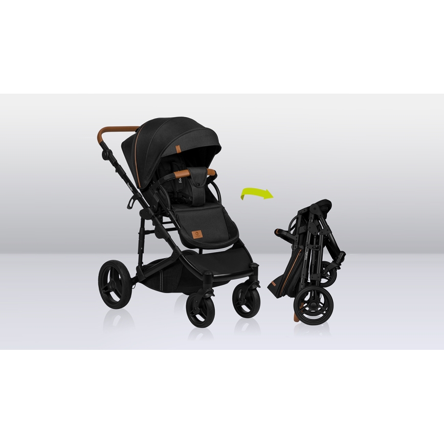 Lionelo - Kombinovaný kočárek 3v1 MARI TOUR Black Onyx