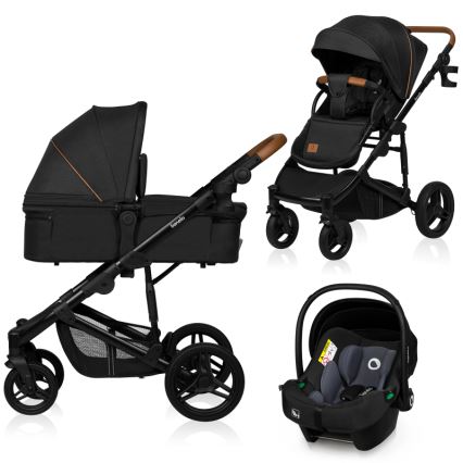 Lionelo - Kombinovaný kočárek 3v1 MARI TOUR Black Onyx