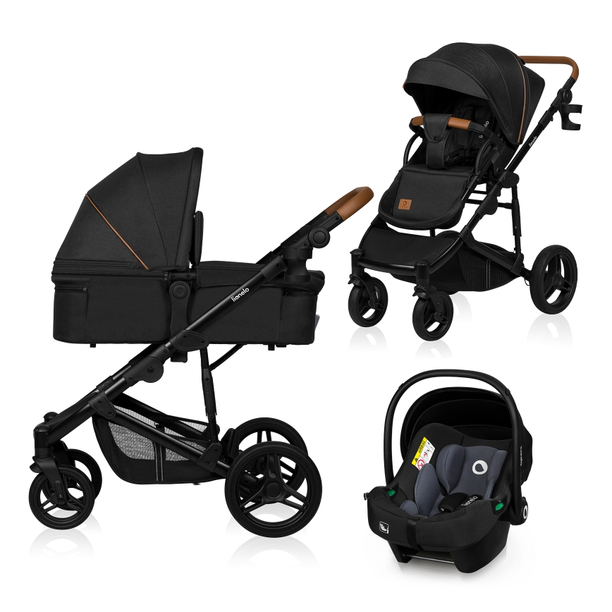 Lionelo - Kombinovaný kočárek 3v1 MARI TOUR Black Onyx