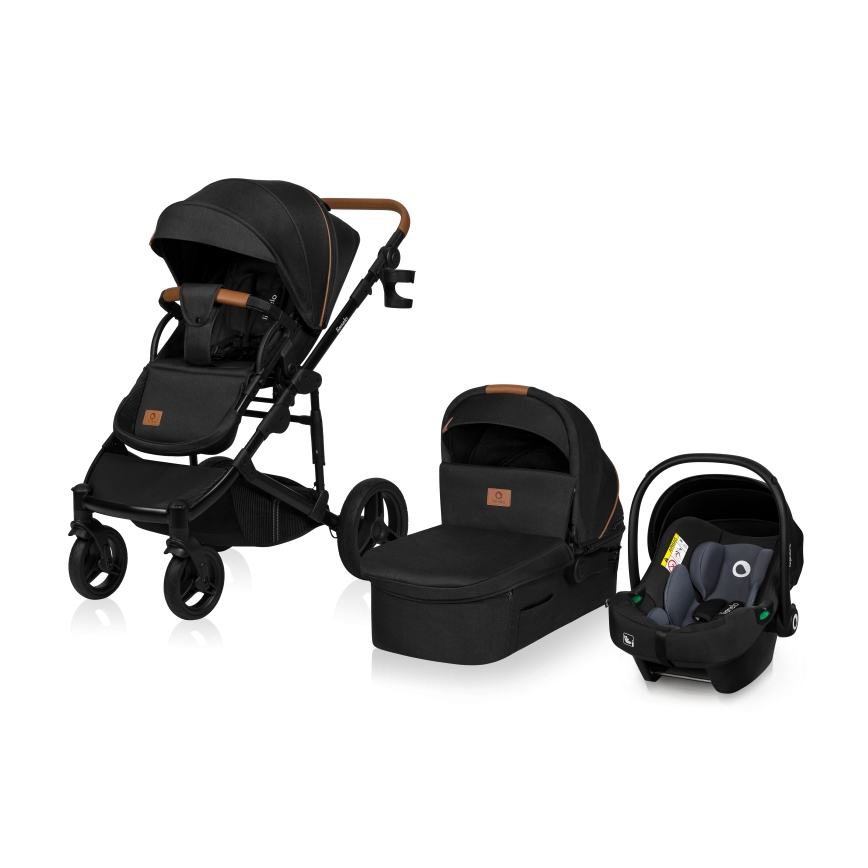Lionelo - Kombinovaný kočárek 3v1 MARI TOUR Black Onyx
