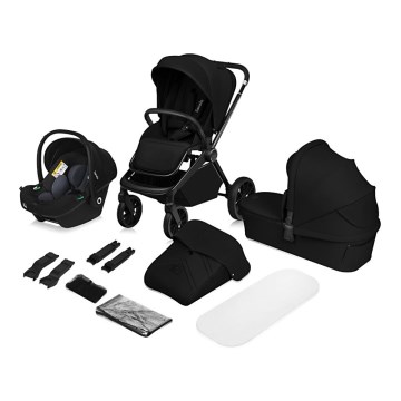 Lionelo - Kombinovaný kočárek 3v1 MIKA PLUS Black Onyx