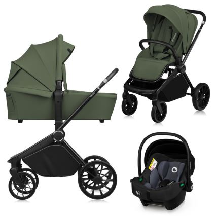 Lionelo - Kombinovaný kočárek 3v1 MIKA PLUS Green Olive