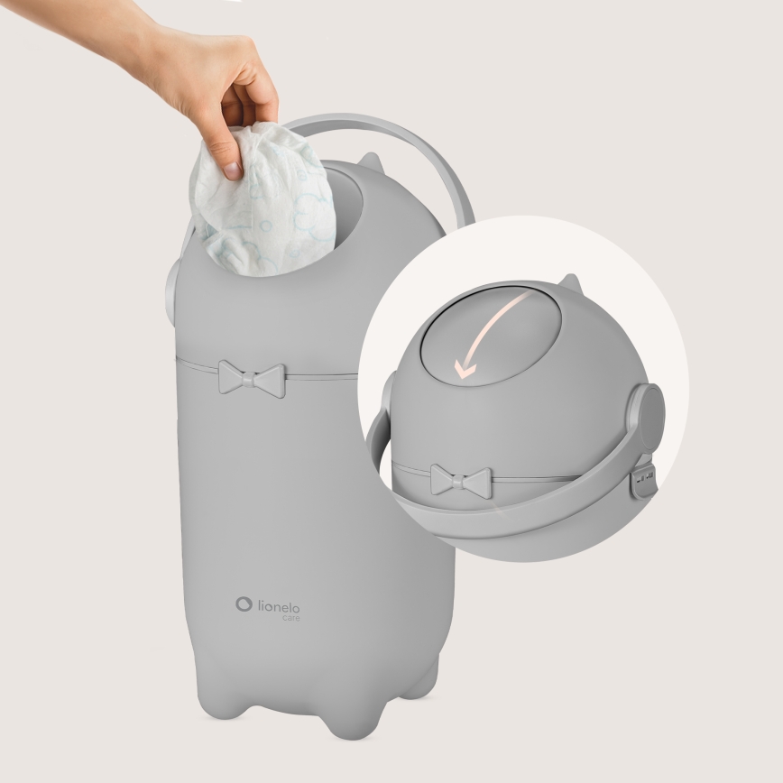 Lionelo - Koš na pleny PUREBIN 10 l Grey