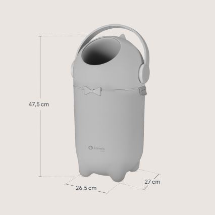 Lionelo - Koš na pleny PUREBIN 10 l Grey