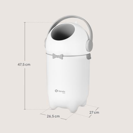 Lionelo - Koš na pleny PUREBIN 10 l White