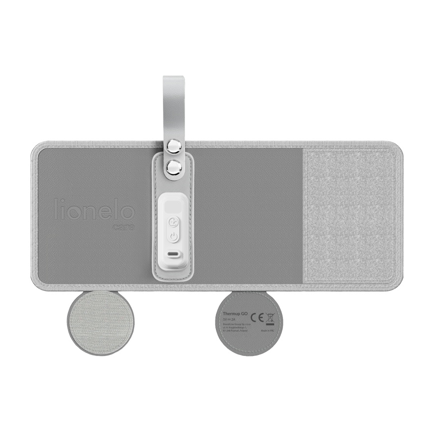 Lionelo - Nabíjecí ohřívač lahví THERMUP GO 18W/5V Grey Silver