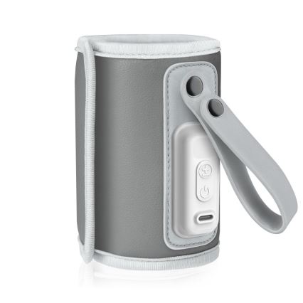 Lionelo - Nabíjecí ohřívač lahví THERMUP GO 18W/5V Grey Silver
