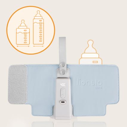 Lionelo - Nabíjecí ohřívač lahví THERMUP GO PLUS 10W/5V modrá/šedá