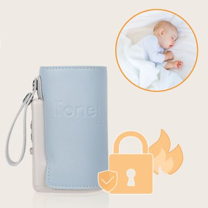 Lionelo - Nabíjecí ohřívač lahví THERMUP GO PLUS 10W/5V modrá/šedá