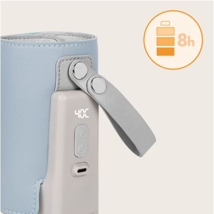 Lionelo - Nabíjecí ohřívač lahví THERMUP GO PLUS 10W/5V modrá/šedá