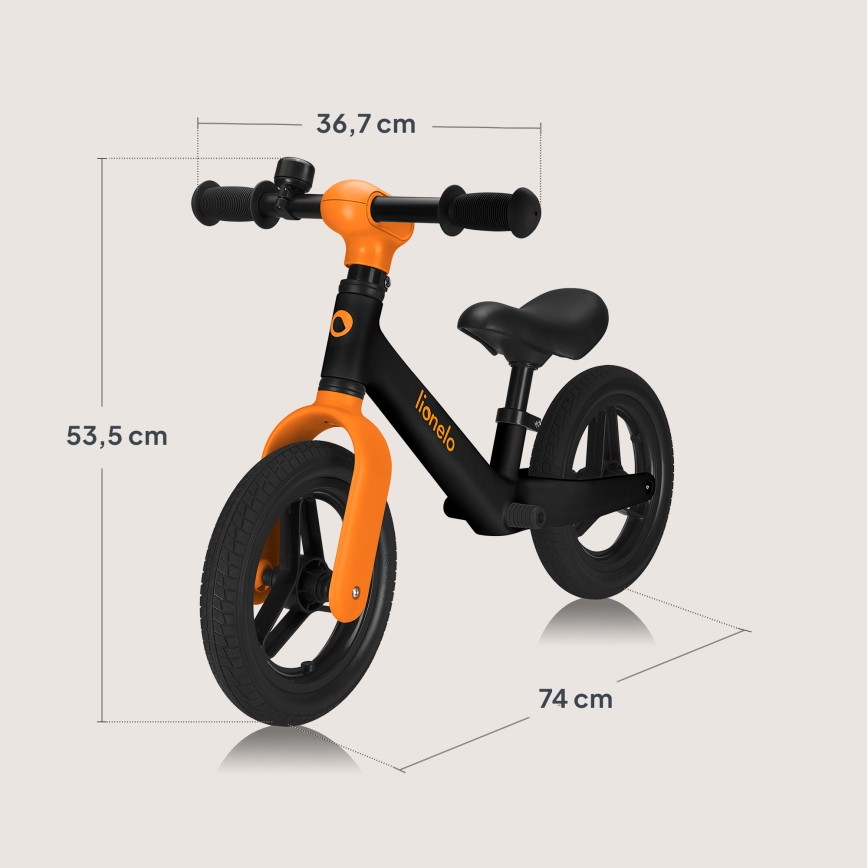 Lionelo - Odrážedlo TONI Black Orange