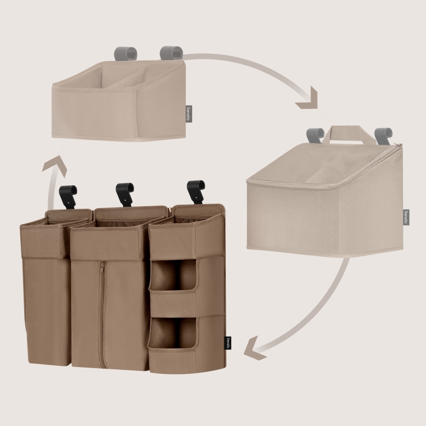 Lionelo - Organizér na postýlku 3v1 SIDEPOCKET Beige