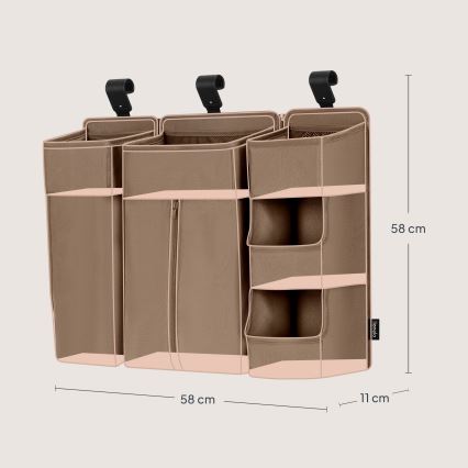 Lionelo - Organizér na postýlku 3v1 SIDEPOCKET Beige