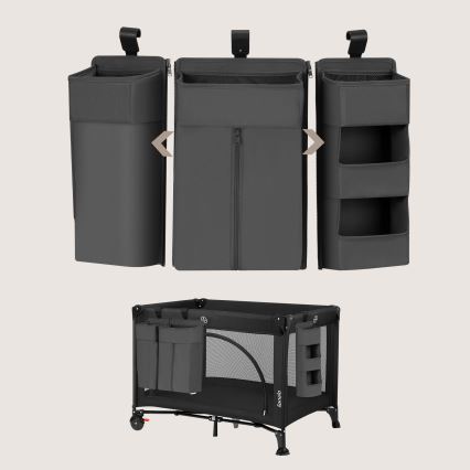 Lionelo - Organizér na postýlku 3v1 SIDEPOCKET Grey