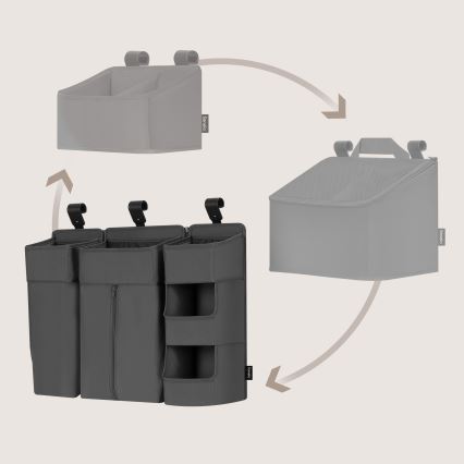 Lionelo - Organizér na postýlku 3v1 SIDEPOCKET Grey