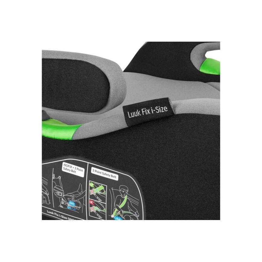 Lionelo - Podsedák do auta LUUK FIX i-Size 125-150 cm černá/šedá