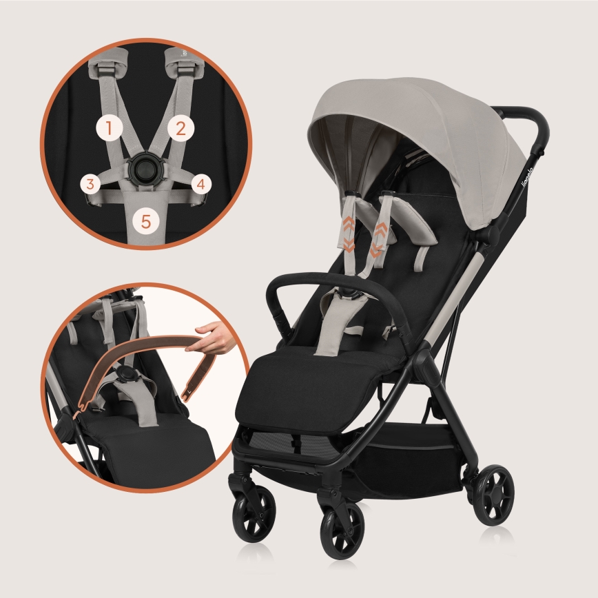 Lionelo - Sportovní kočárek JULIE AIR Beige Sand