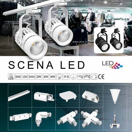 Lišta s elektrickým připojením SCENA TS bílá