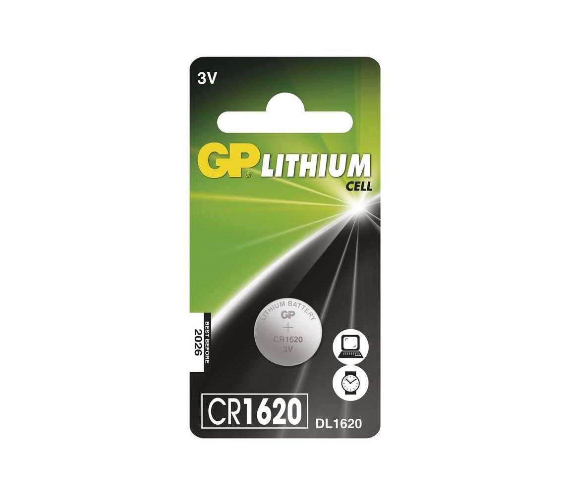  Lithiová baterie knoflíková CR1620 GP LITHIUM 3V/75 mAh 
