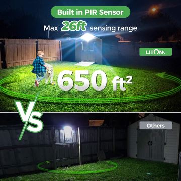 Litom - SADA 2x LED Solární nástěnné svítidlo se senzorem LED/3,7V IP67