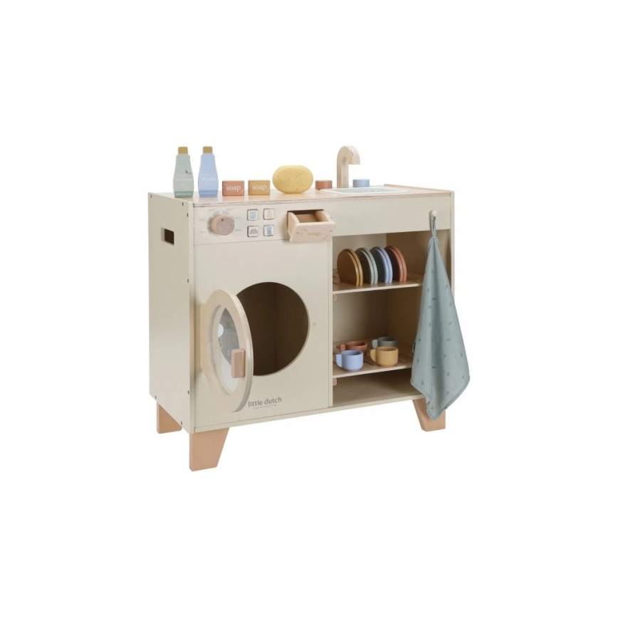 Little Dutch - Dřevěná pračka s příslušenstvím