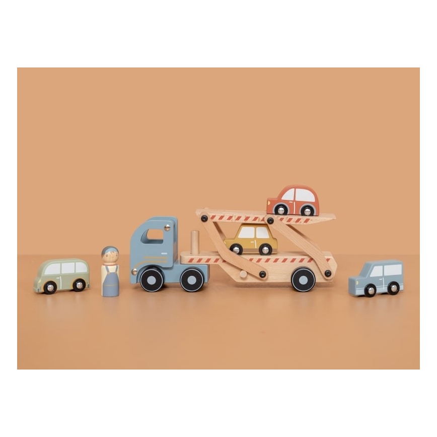 Little Dutch - Dřevěné nákladní auto s autíčky