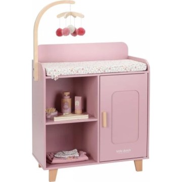 Little Dutch - Dřevěný přebalovací pult pro panenky Soft Flowers