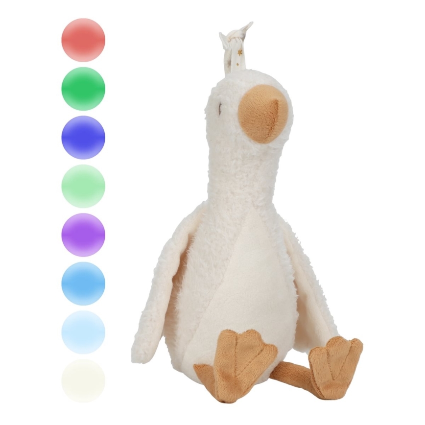 Little Dutch - Usínáček s melodií a světlem Newborn Naturals husa