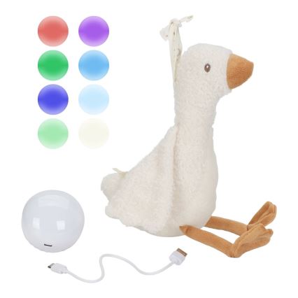 Little Dutch - Usínáček s melodií a světlem Newborn Naturals husa