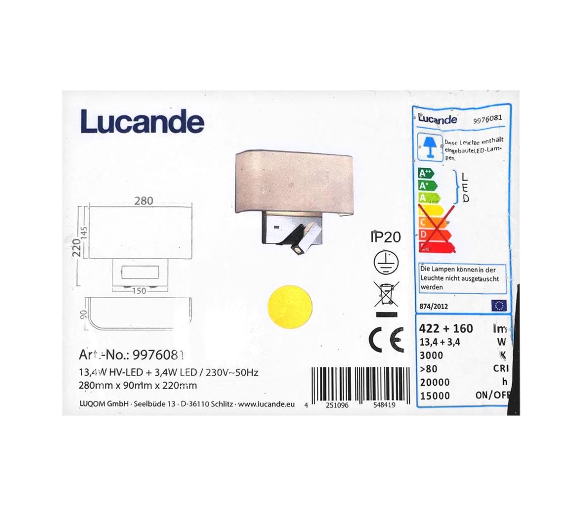 Lucande Lucande - LED Nástěnná lampa VIRVE 1XLED/13,4W/230V + 1xLED/3,4W/230V LW0356