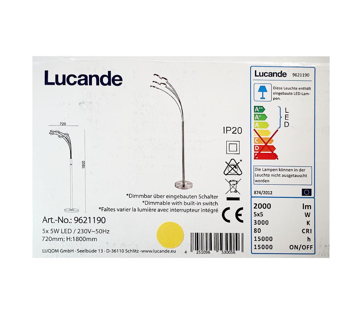 Lucande Lucande - LED Stmívatelná stojací lampa CATRIONA 5xLED/5W/230V 