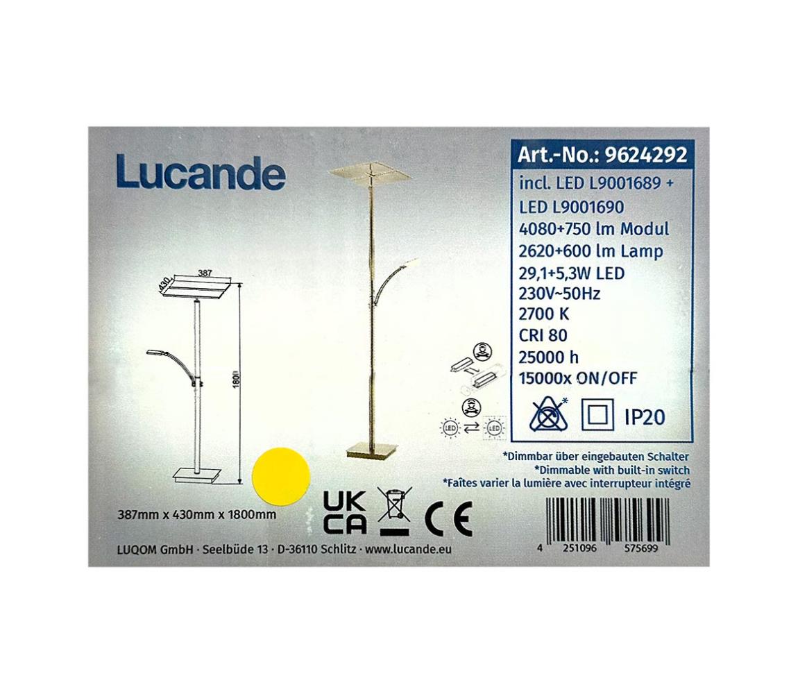 Lucande Lucande - LED Stmívatelná stojací lampa PARTHENA LED/29,1W/230V + LED/5,3W/230V LW0512