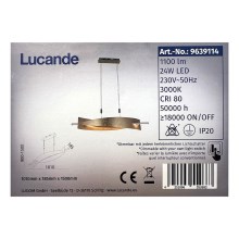 Lucande - LED Stmívatelný lustr na lanku MARIJA LED/24W/230V